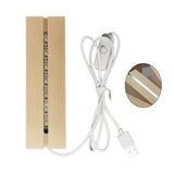Solid Wood Luminous Base USB Switch Night Light Base 3D Acrylic Lamp