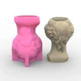 Goddess Head Planter Silicone Mold for Flower Pot and Concrete