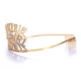 Rose Pink Birthday Girl Crown Headpiece for Party