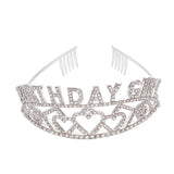 Rose Pink Birthday Girl Crown Headpiece for Party