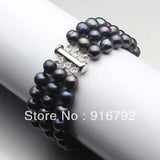 Akoya Bracelets Set - 3 Rows of 7-8mm Pearls