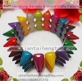 3 Row Punk Style Spike Rivet Bracelet, Stretch Bangle