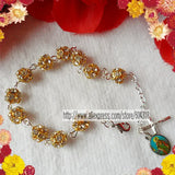 5pcs/pack 8mm Golden Rhinestone Bead Rosary Bangle