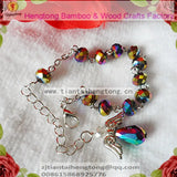 6pcs/pack 6mm Crystal Rosary Bracelet with Angel Wing Pendant