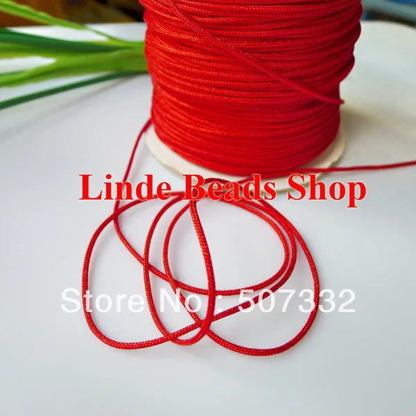 1.5mm Red Waxed Beading Cord 160m TL004