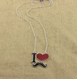 10 pcs/lot I Love Heart Mustache Pendant Necklaces