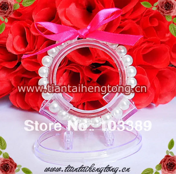 10pcs Pink Butterfly Plastic Pearl Bracelet Lot, Children Bracelet