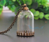 10sets Clear Glass Tube Globe Necklace Kit - 30x20mm