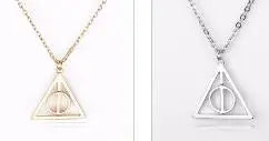 12pcs Deathly Hallows Necklace Rotated Triangle Pendant