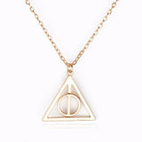 12pcs Deathly Hallows Necklace Rotated Triangle Pendant