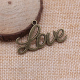 18pcs Antique Bronze Love Charms DIY Retro Jewelry Earring Keychain Pendant