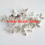 20x12mm Silver Rhinestone Connection Beads 4 Hole Clasp 50pcs/lot RC004