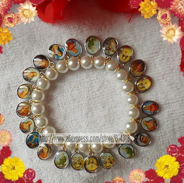 2pcs 8mm Faux Pearl Bead Bracelet, Saint Bracelet Special Offer