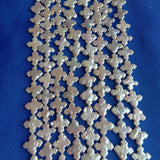 Baroque Freshwater Pearl Beads Strand 15mm Square Cross Shape