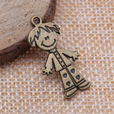 40pcs Antique Bronze Boy Charms DIY Retro Jewelry Earring Keychain Pendant