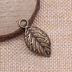 59pcs Antique Bronze Leaves Charms for DIY Retro Jewelry Earring Keychain