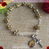 Bling Bling Rosary Chain Bracelet, Religious Jewelry
