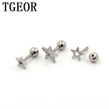 20pcs 16G Titanium Star Laser Cut Tragus Earrings