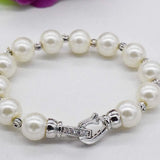 8-9mm Pearl Bracelet with Zircon Crystal Inlay