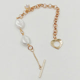 KESHI Baroque Pearl Bracelet with Crystal Star Beads