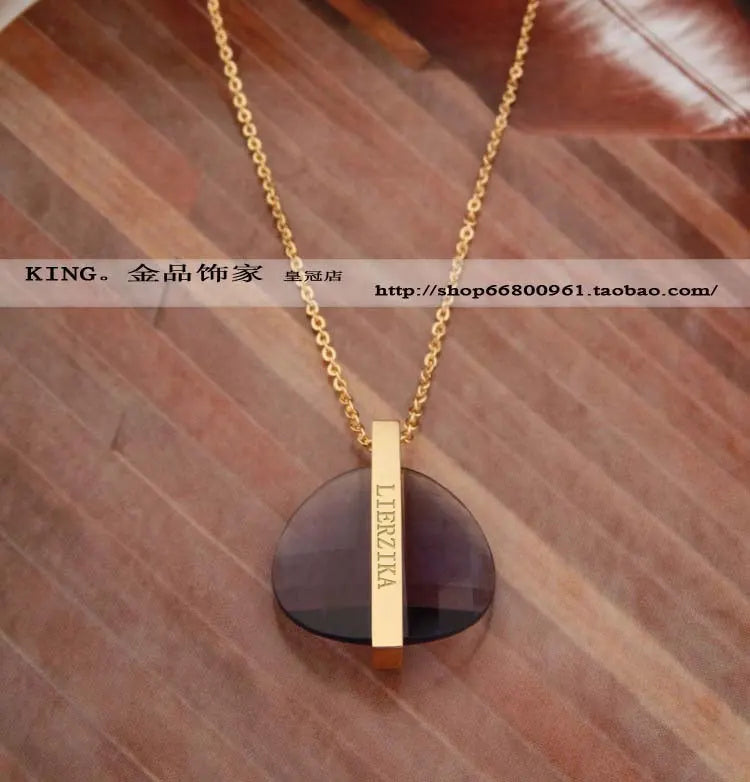 Golden Purple Resin Party Necklace