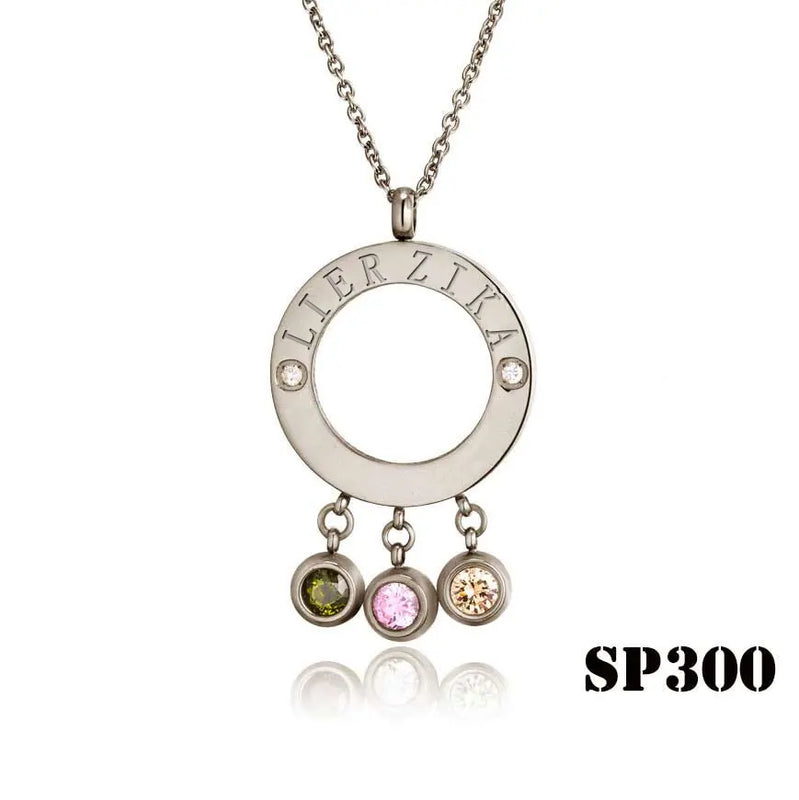 Colorful Stone Stainless Steel Necklace