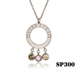 Colorful Stone Stainless Steel Necklace