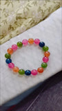 Pink Green Red Chalcedony Jade 10mm Tourmaline Bracelet Necklace
