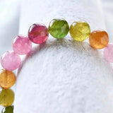 Pink Green Red Chalcedony Jade 10mm Tourmaline Bracelet Necklace