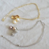 Peanut Pendant Necklace with Natural Freshwater Pearl