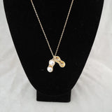 Peanut Pendant Necklace with Natural Freshwater Pearl