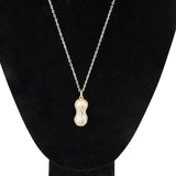 Peanut Pendant Necklace with Natural Freshwater Pearl