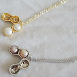 Peanut Pendant Necklace with Natural Freshwater Pearl