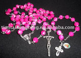 Pink Rosary Bead Necklace Set with Bracelet - Special Offer