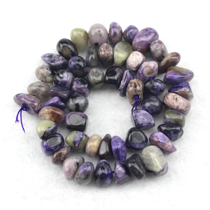 Charoite Stone Beads Natural Loose Beads for Jewelry Making 15-inch Strand