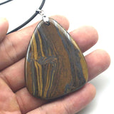 Iron Tiger Eye Stone Pendant for DIY Jewelry