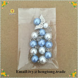 Glass Pearl Rosary Bracelet with Wing Pendant