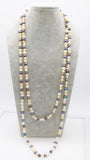 Freshwater Pearl Long Necklace 65in White/Pink/Black Baroque Beads