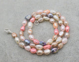 Freshwater Pearl Baroque Choker Necklace 16in Multicolor/White/Black/Gray 4-6mm
