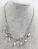 Freshwater Pearl Pink Purple Gray Rice 7-9mm Necklace 18 Inch Beads