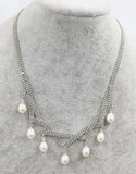 Freshwater Pearl Pink Purple Gray Rice 7-9mm Necklace 18 Inch Beads