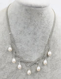 Freshwater Pearl Pink Purple Gray Rice 7-9mm Necklace 18 Inch Beads