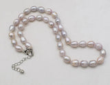 Freshwater Pearls Egg Necklace 18inch Purple 8-10mm