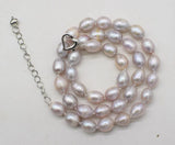 Freshwater Pearls Egg Necklace 18inch Purple 8-10mm