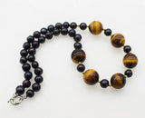 Freshwater Pearls and Tiger Eye 16mm Necklace 19 Inch