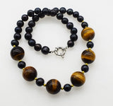 Freshwater Pearls and Tiger Eye 16mm Necklace 19 Inch
