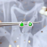 Green Diopside Gemstone Earrings - Silver Fine Jewelry