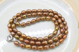 Brown Rice Freshwater Pearl Necklace 24 Inch