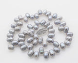 Gray Rice Freshwater Pearl Necklace 19"