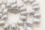 Gray Rice Freshwater Pearl Necklace 19"